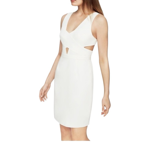 BCBGMAXAZRIA Annalise Dress Off-White Size 2 Cutout Bodycon Cocktail Mini - Picture 1 of 16